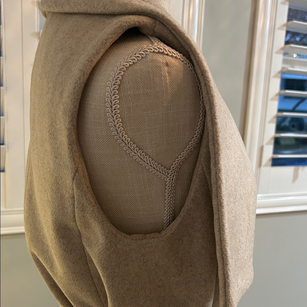 Elegant Beige Wrap Coat - Picture 3 of 3